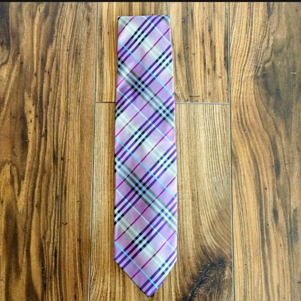 Burberry Silk Men’s Tie Classic Nova Check Pattern EUC
